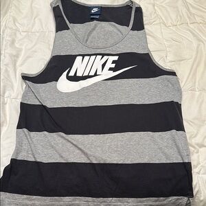 Nike Black and Gray Striped Tank